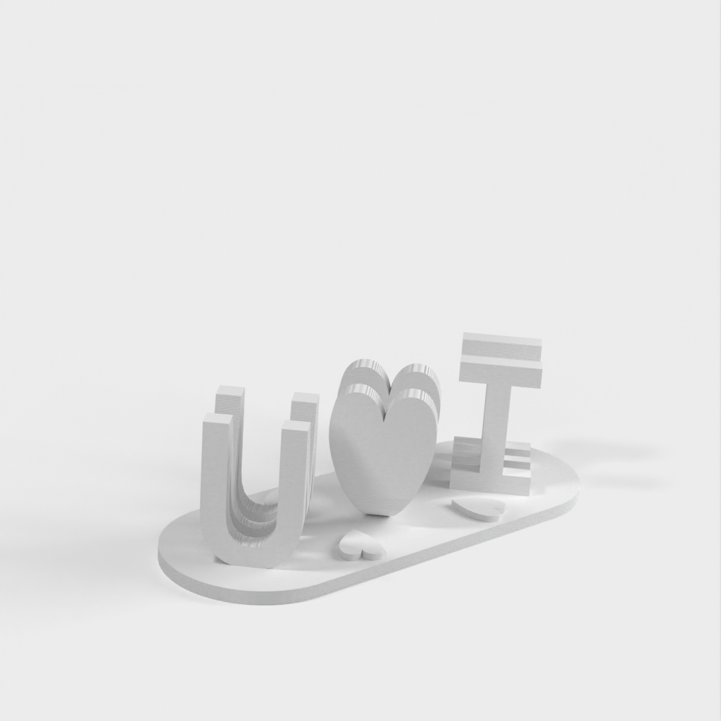 Espositore personalizzato illusione di lettere ambigramma 3D