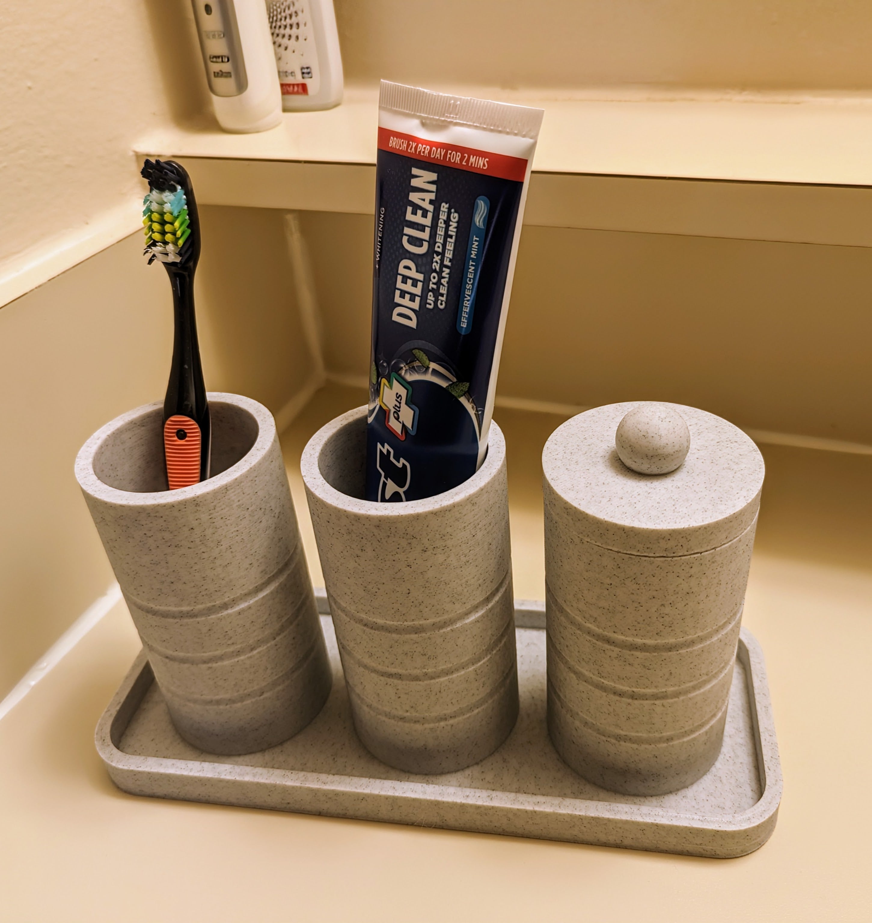 Organizzatore per il bagno per spazzolini da denti e cotton fioc