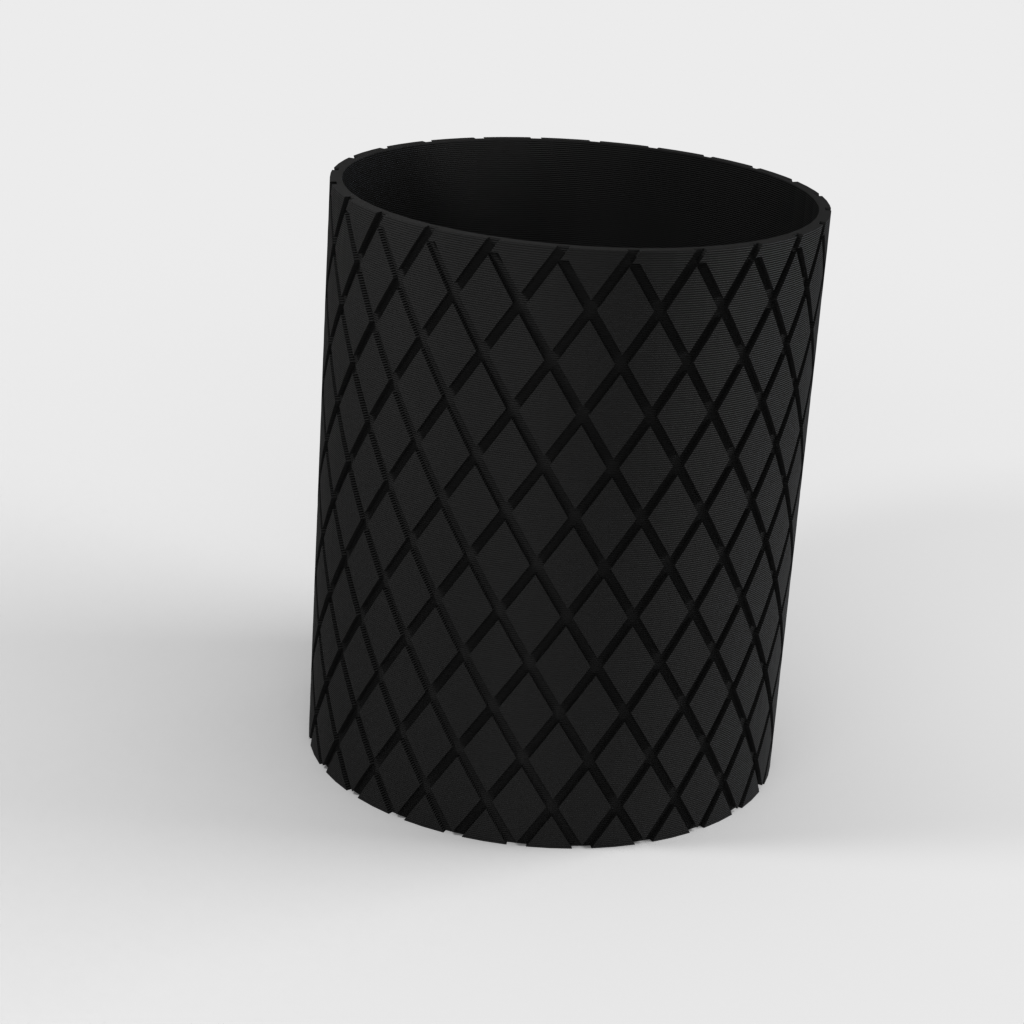 Astuccio/vaso/organizzatore multifunzionale da 82x102 mm con incisione a spirale