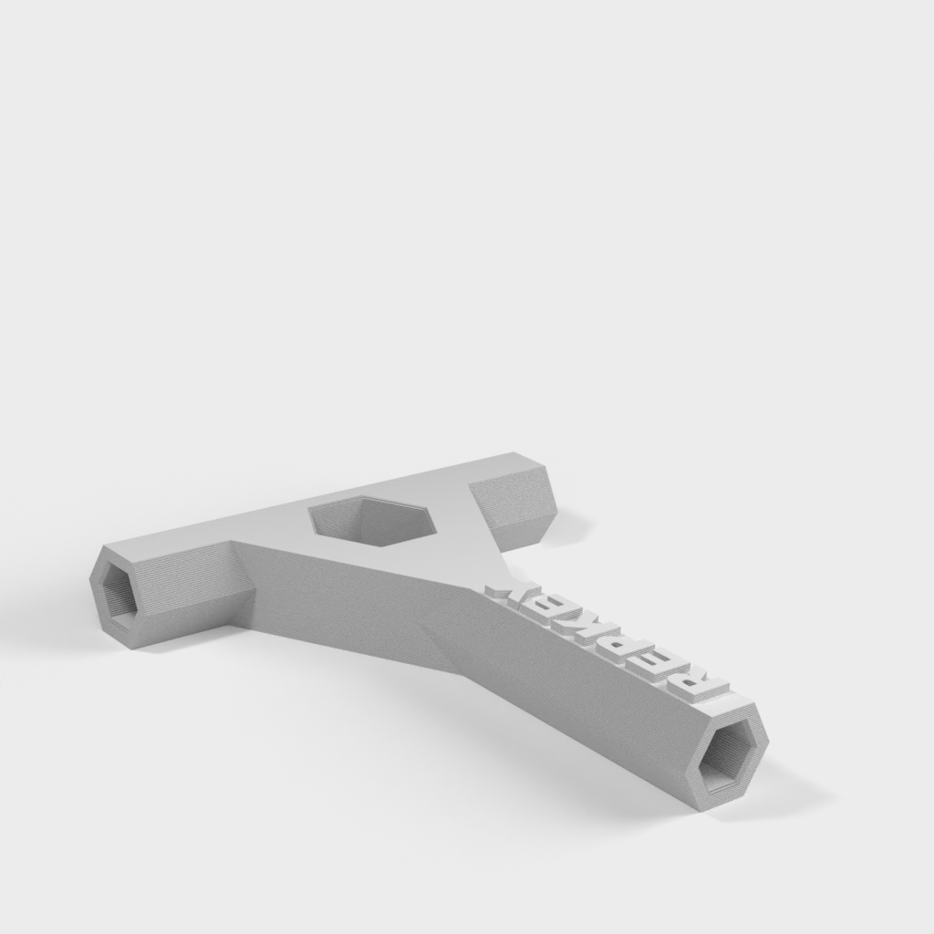 RepRap Prusa Mendel RepKey: chiave stampata in 3D e cacciavite con strumento per dadi M8