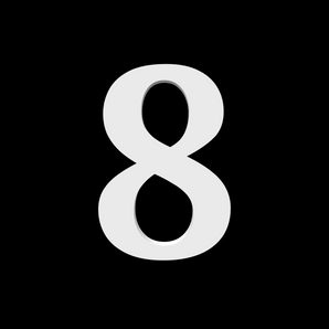 Numero civico 8 - Noto Serif - 170 mm di altezza - 10 mm di profondità