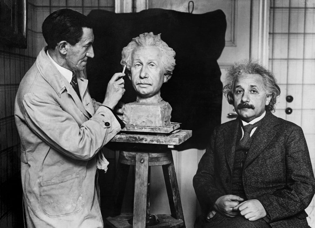 Scansione 3D del busto di Albert Einstein - Statua in bronzo per la stampa