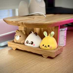 Figure Kawaii Bao Animali su Blocco di Legno