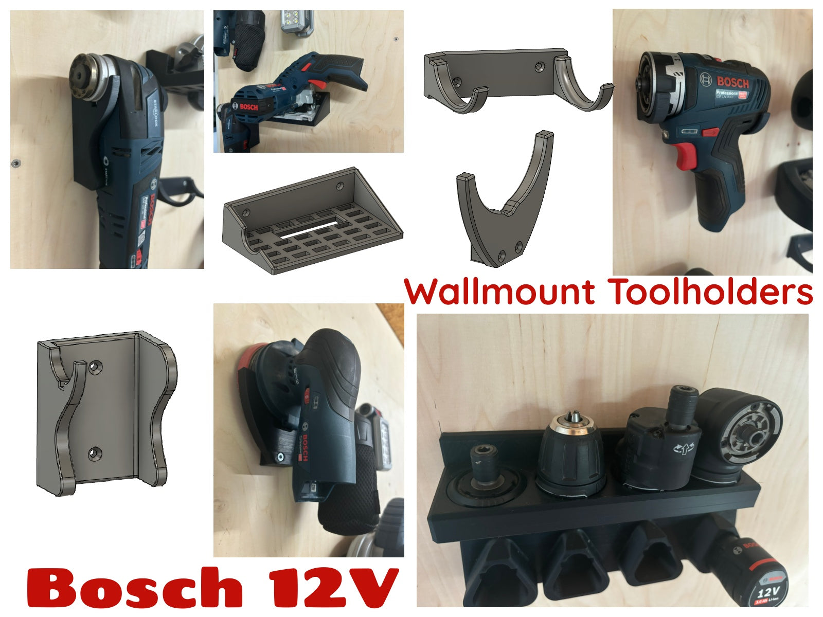 Bosch 12V Montaggio a Muro per Batterie e Attrezzi