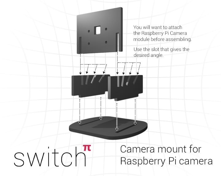 Supporto/supporto per fotocamera regolabile per Raspberry Pi