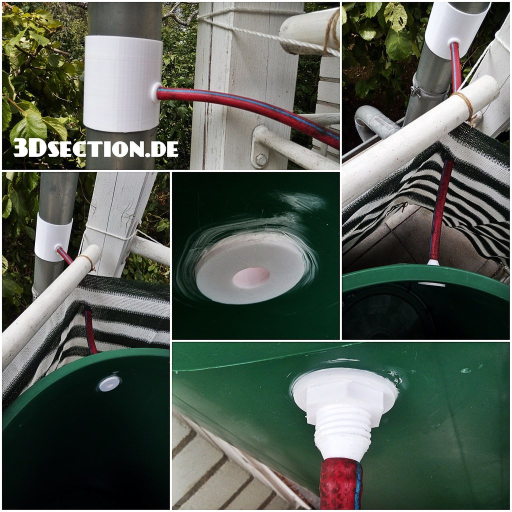 Collettore di pioggia per tubi da 98 mm con funzione di arresto automatico per tubo da giardino da 1/2 pollice