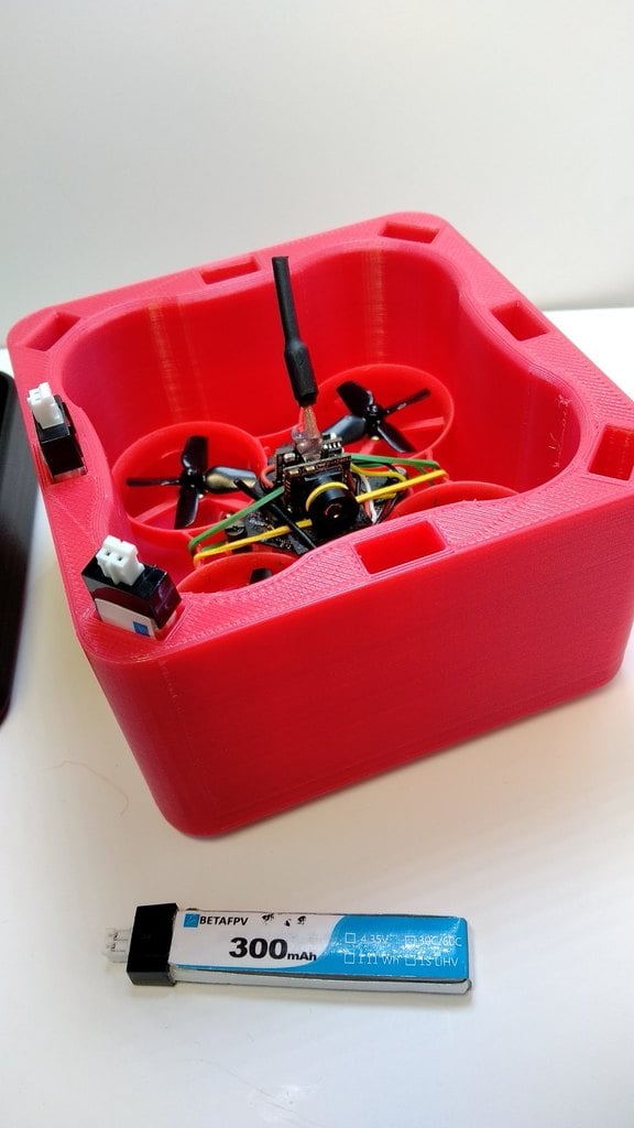 Custodia per drone Whoop e supporto per batteria con dimensioni regolabili