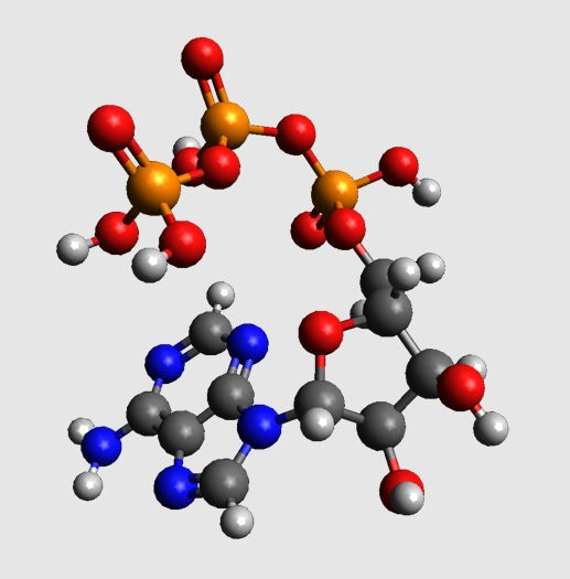 Modello molecolare - ATP (Adenina Trifosfato) - Modello in scala atomica