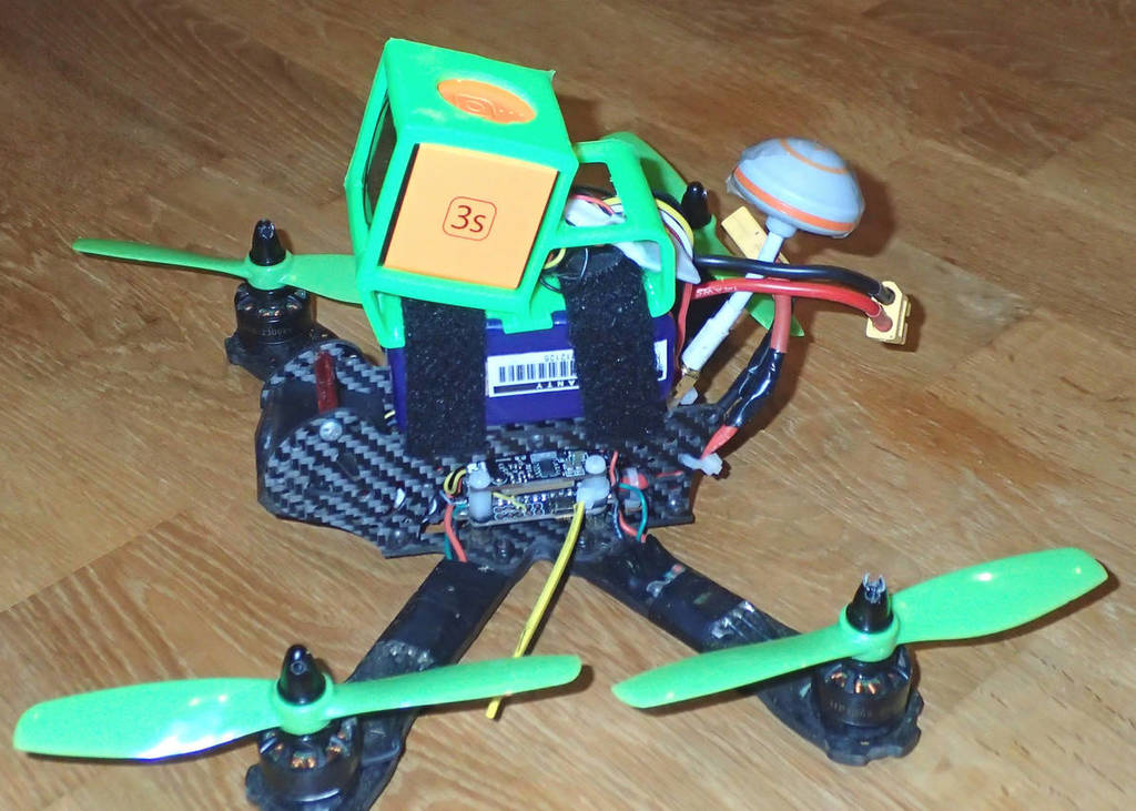 Supporto per drone RunCam 3s con doppia cinghia per il montaggio della batteria superiore