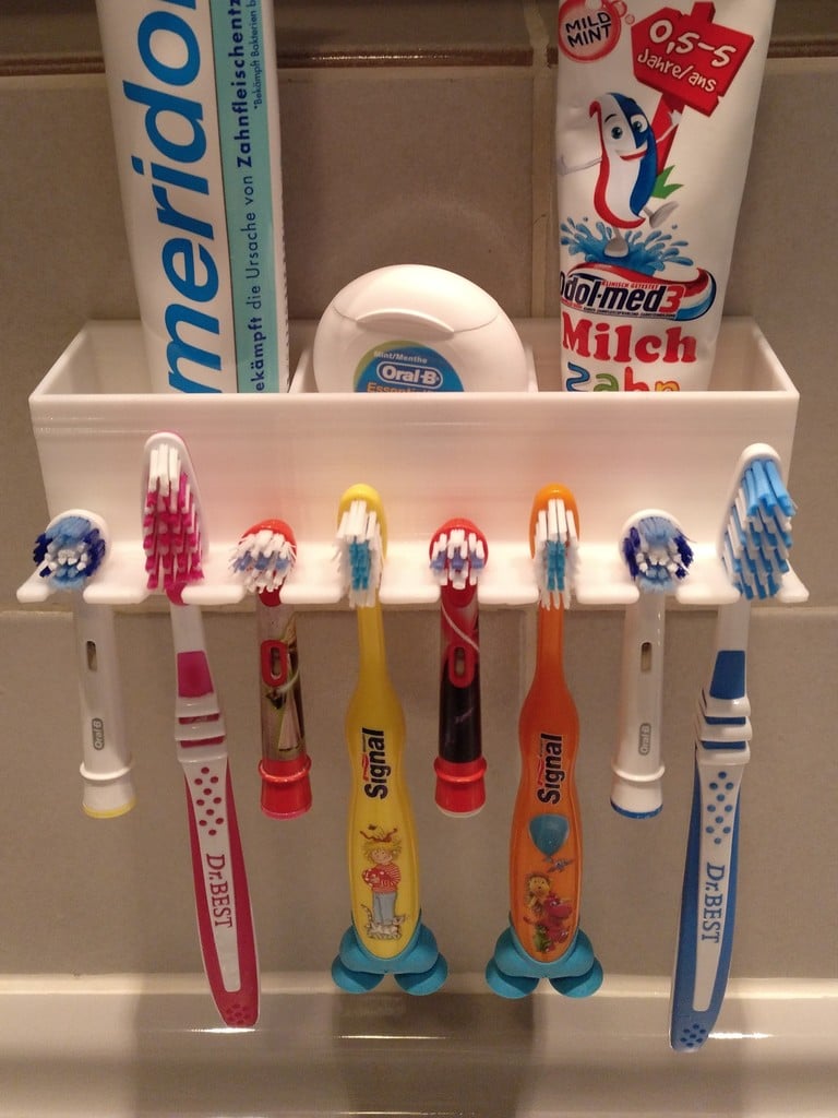 Organizer da bagno montabile a parete per spazzolini e dentifricio
