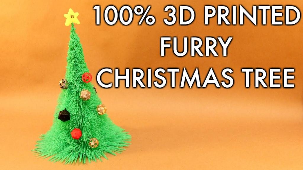Albero di Natale stampato in 3D con dettagli in pelliccia