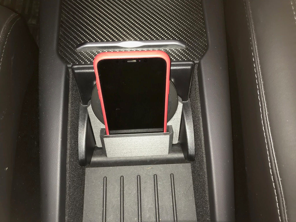Base per console centrale Tesla Model-X per iPhone e caricabatterie wireless Qi
