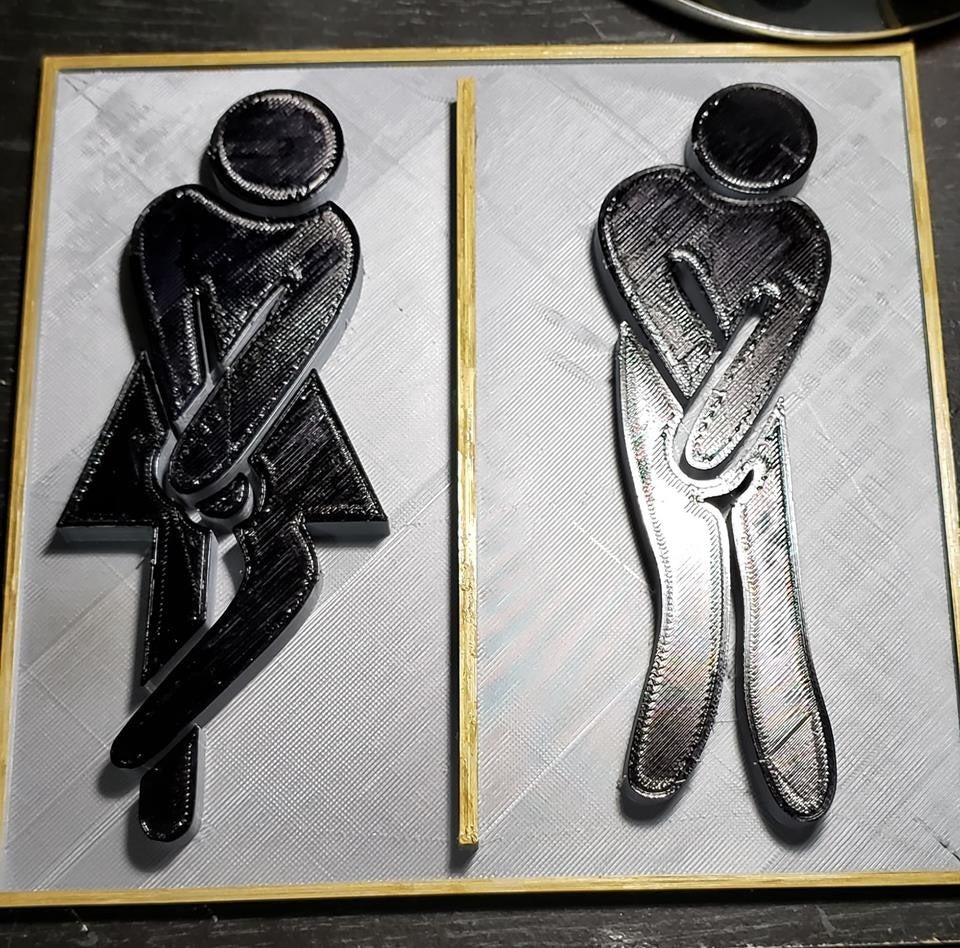 Cartello per bagno del ristorante - Versione separata per uomo e donna