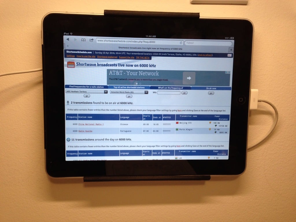 Supporto da parete originale per iPad