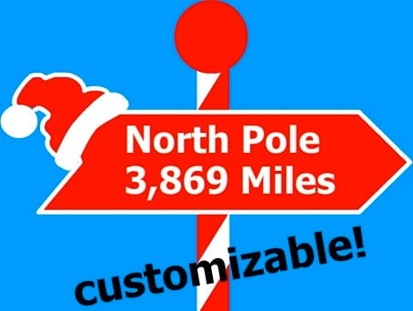Segnale personalizzato con la distanza dal Polo Nord