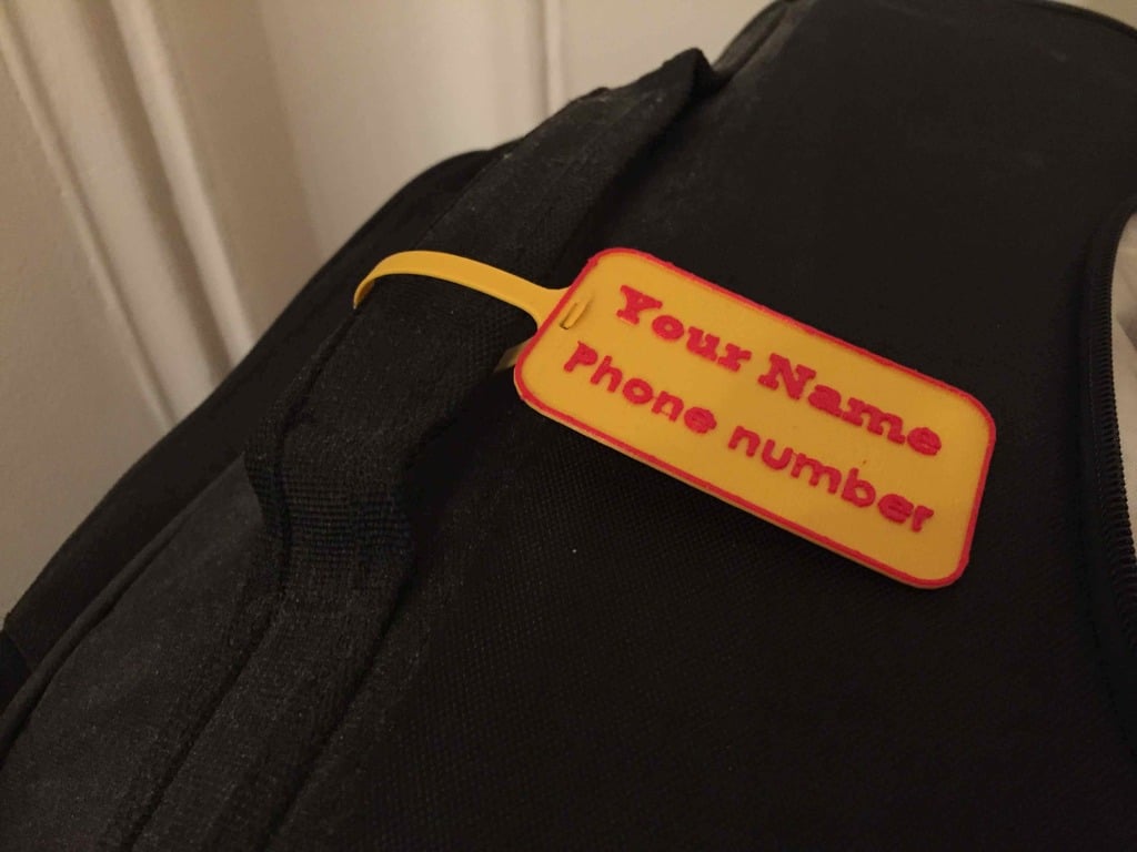 Etichetta bagaglio personalizzazione con nome e numero di telefono