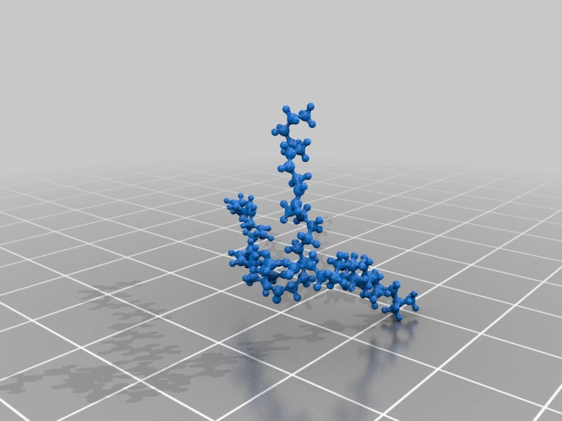 Modello molecolare di triacilglicerolo in scala atomica