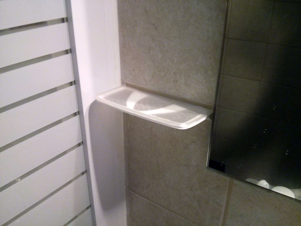 Mensola da bagno con vassoio trasparente