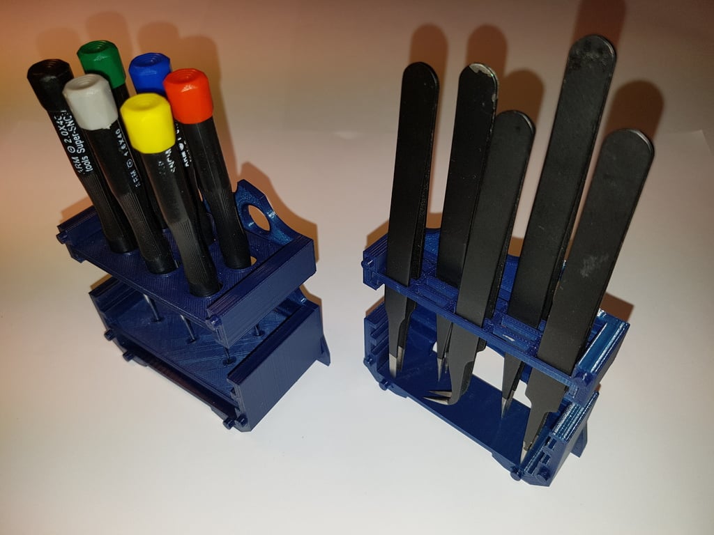 Portautensili modulare per scrivania (pinzette, pinze, cacciavite) V 2.0