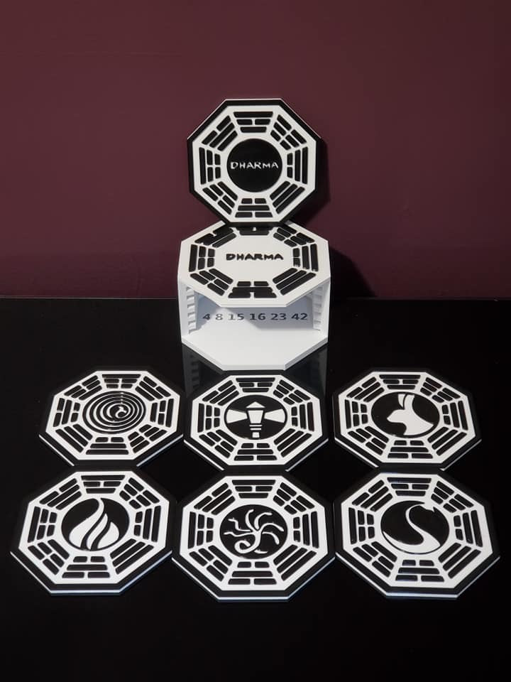 Sottobicchiere Dharma Initiative (Lost) Set di 7 sottobicchieri e supporto