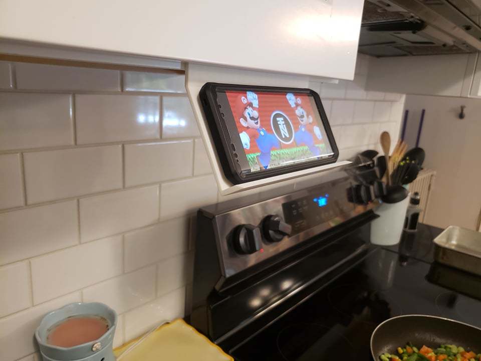 Supporto per telefono da appendere all&#39;armadio da cucina per Samsung Galaxy Note 9