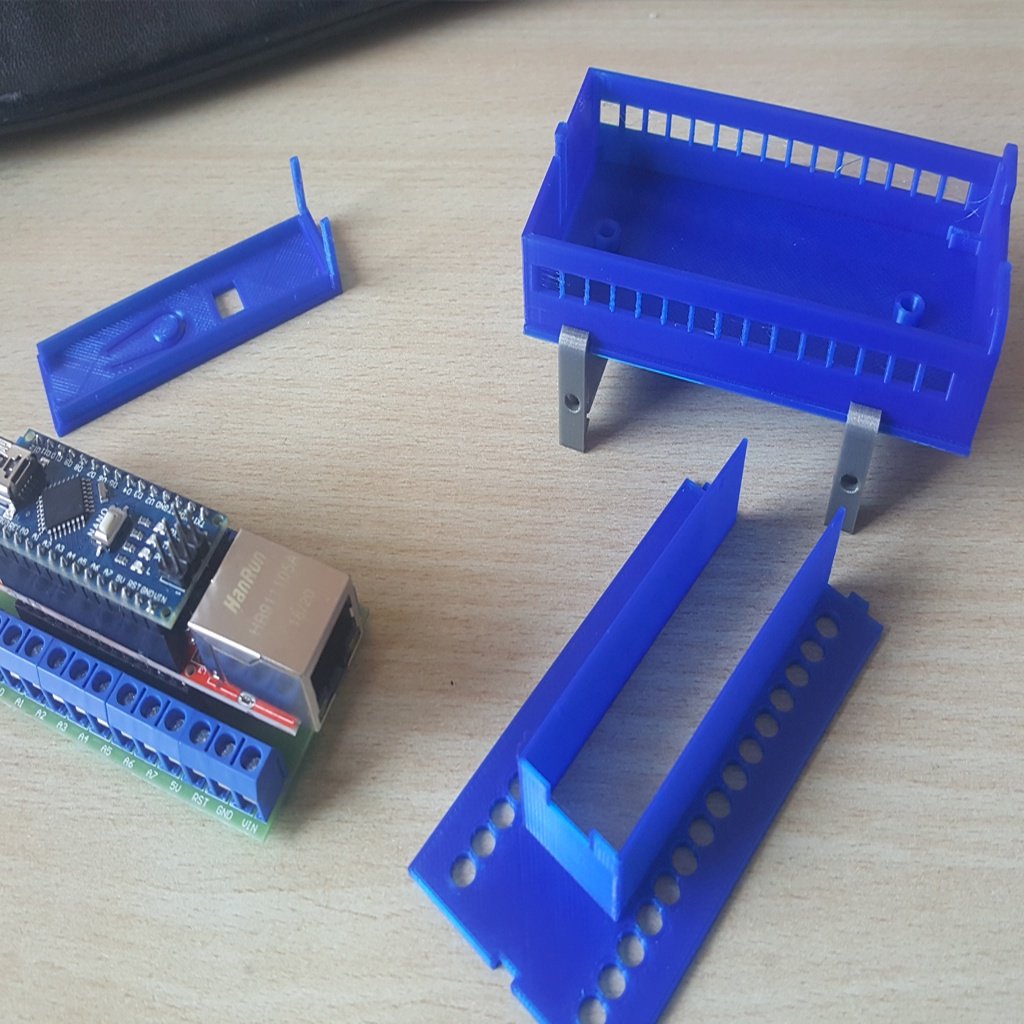 Custodia con montaggio DIN per Arduino NANO con schermatura Ethernet e schermatura IO adattatore terminale
