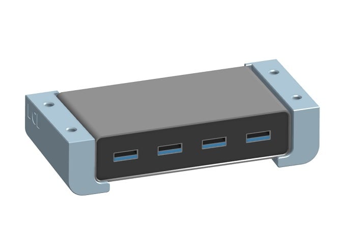 Moshi iLynx Hub USB sotto il supporto da scrivania