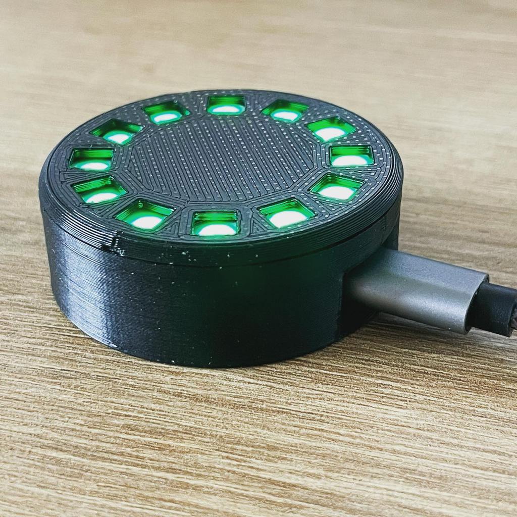 Scatola luminosa ad anello a 12 LED con spazio per microcontrollore