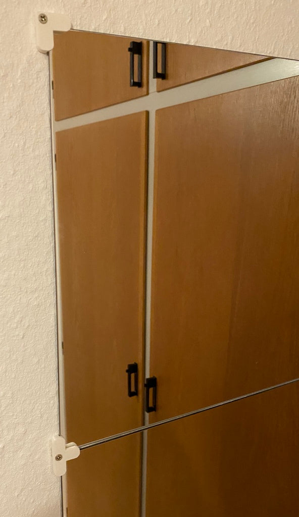 Montaggio a parete per specchi fino a 2 mm di spessore (adatto per IKEA LOTS 30x30 cm)