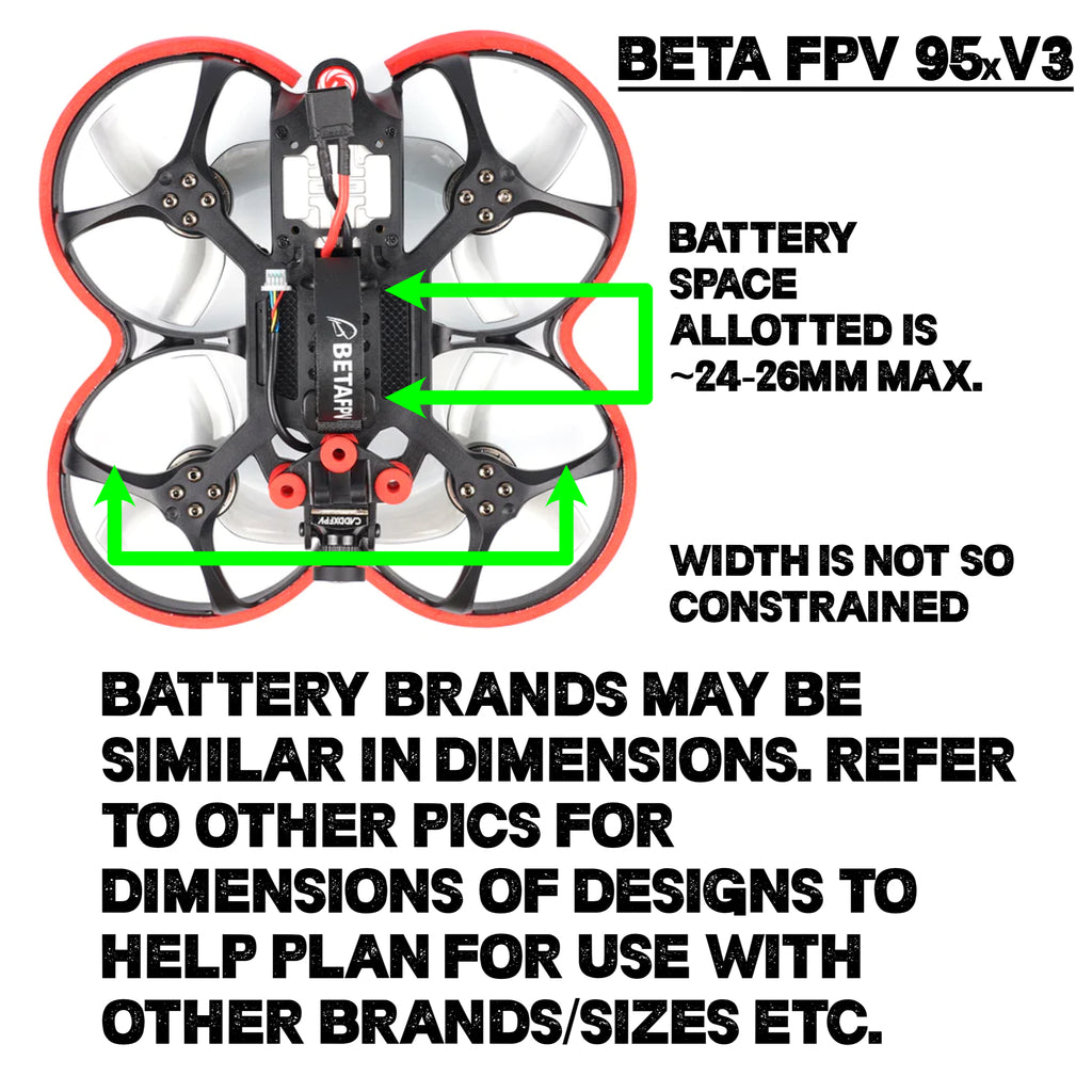 Portabatteria per drone Beta FPV 95x