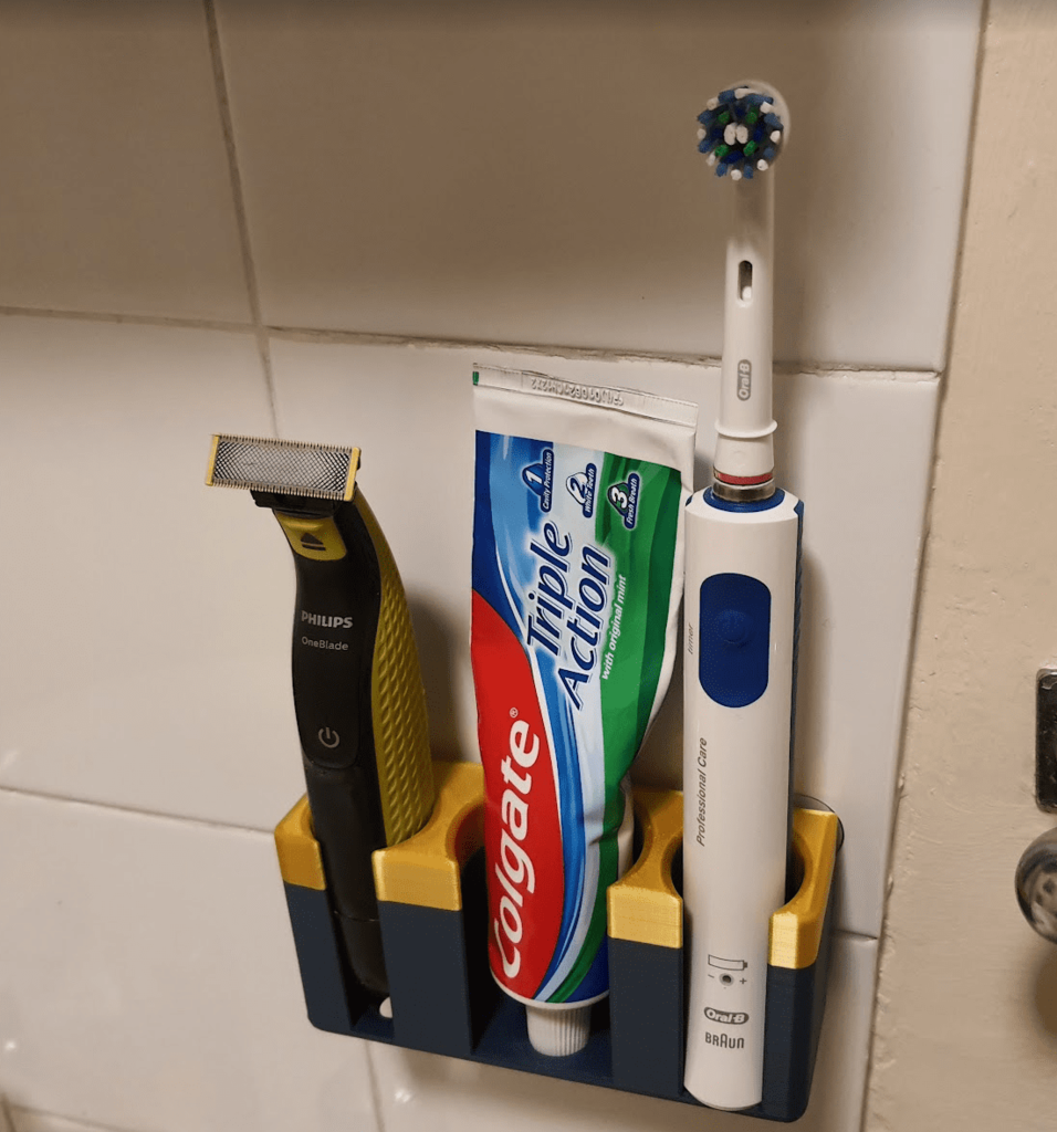 Caddy da bagno per spazzolino da denti Oral B Pro 570, dentifricio e Phillips OneBlade