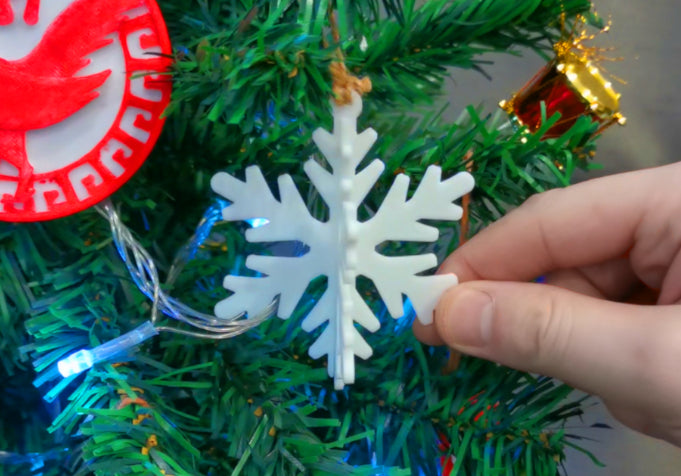 Ornamenti per decorazioni natalizie con fiocchi di neve 3D (3 tipi)