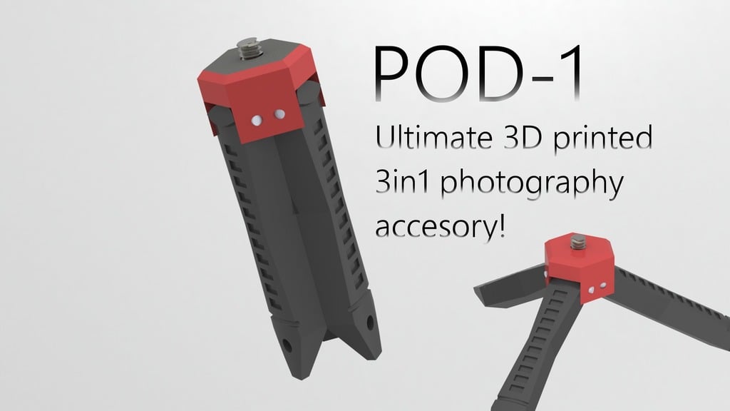 Accessori fotografici POD-1 Ultimate 3 in 1: fotocamera, impugnatura, monopiede, treppiede