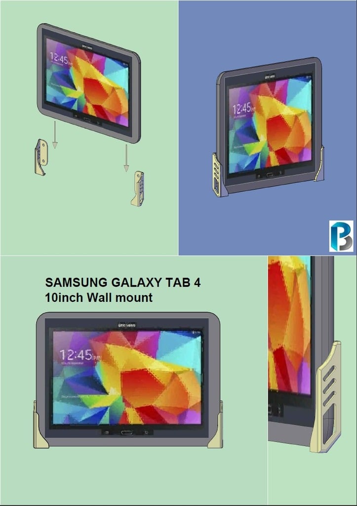 Supporto da parete per Tablet/Smartphone per Galaxy Tab 4